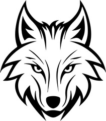 Wolf Head silhouette Logo Icon Template