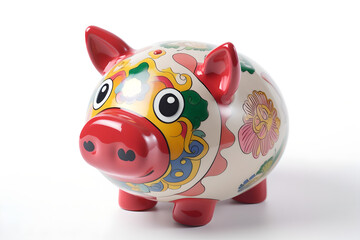 Ceramic piggy bank. Generative AI
