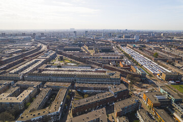 Panoramic view of Hague city on a sunny day, Netherlands. High quality photo