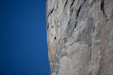 Yosemite NP, CA, USA - March 29, 2022:  Majestic views of granite formations, waterfalls, lakes and streams located within this popular destination.