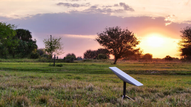 Starlink Antenna and sunset SpaceX Elon Musk