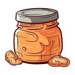 Hand drawn peanut butter jar organic