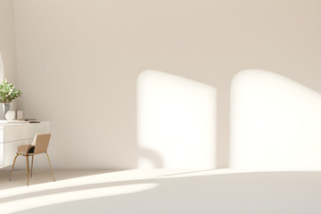 Mock up geometric shape podium for product design, minimal display. shadow overlay, generative ai
