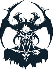 A demon vector image can be described as a visually striking and ominous representation of a malevolent supernatural being. The image may feature a creature with sharp, angular features, and dark, twi