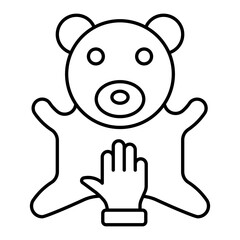 Teddy Bear Thin Line Icon