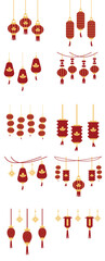 Chinese New Year Lantern Illustration Set Collection