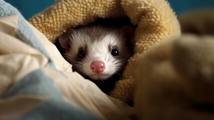 Mischievous Ferret Hiding Favorite