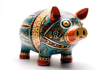 Fototapeta premium Ceramic piggy bank. Generative AI