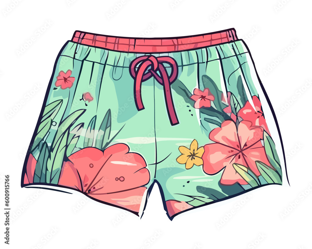 Canvas Prints swim shorts tropical style