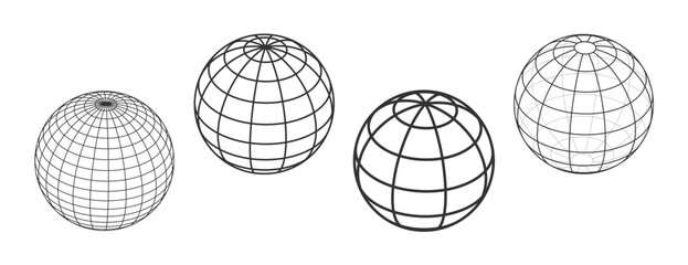 simple classic globe wireframe set