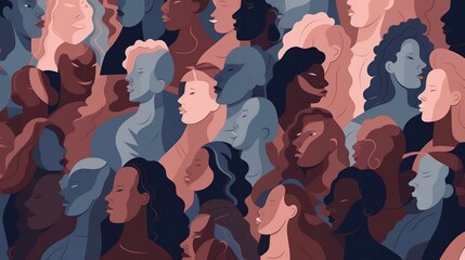 Illusory Wallpaper Portraits: Abstract Art of Crowd People with a Pattern-Based Painting Aesthetic, Generative AI