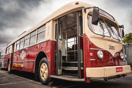 Vehicle ACF Brill Tr&oacute;lebus (1948) on display at Bus Brasil Fest (BBF 2019), held in the city of S&atilde;o Paulo.