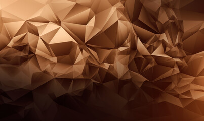Abstract chestnut color background or wallpaper with polygons, triangles or concave geometries, Generative AI