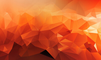Abstract tangerine color background or wallpaper with polygons, triangles or concave geometries, Generative AI