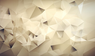 Abstract cream color background or wallpaper with polygons, triangles or concave geometries, Generative AI