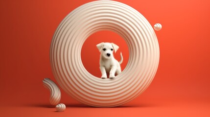 A playful puppy chasing its tail in circles. AI generated
