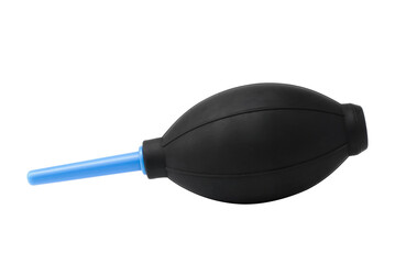 Dust blower for lens isolated on white background. Lens and camera cleaning tools