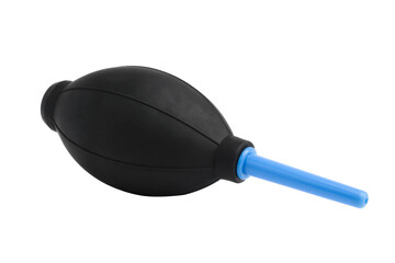 Dust blower for lens isolated on white background. Lens and camera cleaning tools