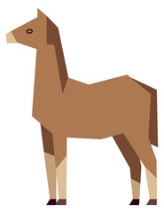 Horse symbol. Farm animal in polygonal style