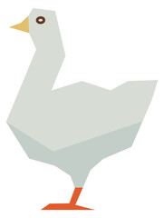 Goose icon. Farm bird in polygonal style