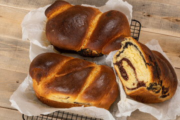 Freshly baked traditional Romanian cakes prepared on Easter and Christmas Holidays. 