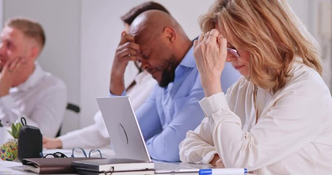 Bored Team Diverse At Presentation Meeting