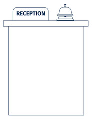Reception icon. Hotel frontdesk black line symbol