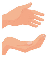 Handful gesture icon. Pair of open human hands