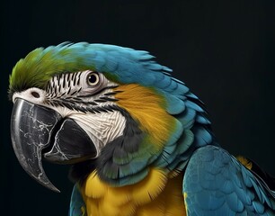 Fototapeta premium A talented parrot mimicking human speech. AI generated