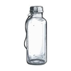 Transparent plastic bottle holds purified drinking water