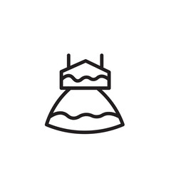 Bride Dress Fashion Outline Icon