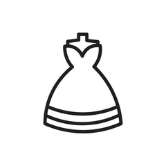 Bride Wedding Dress Outline Icon
