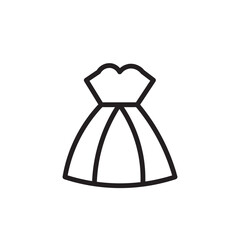 Bride Wedding Dress Outline Icon