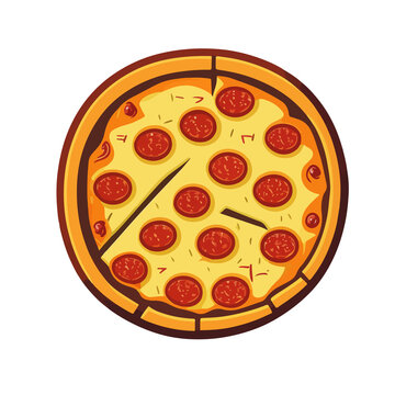 Pizza cheeze Icon Illustration national for pizza party day
