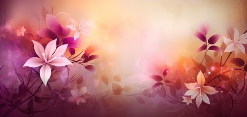 illustration banner background of spring flower garden in soft and sweet tone color, generative Ai