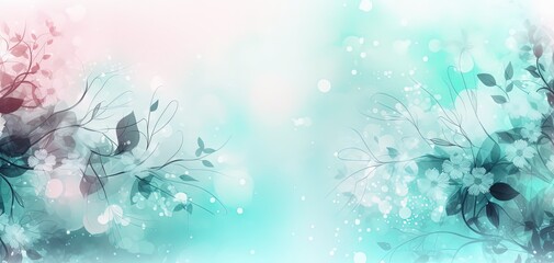 illustration banner background of spring flower garden in soft and sweet tone color, generative Ai
