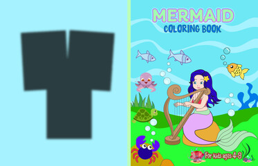 Fototapeta na wymiar Mermaid coloring book vector