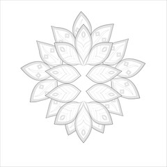 Colouring Page for Adult for Fun and Relaxation. Hand Drawn Sketch for Adult Anti Stress. Decorative Abstract Flowers in Black Isolated on White Background.-vector