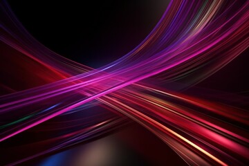 Fototapeta na wymiar Spectrum neon lights abstract background. Futuristic curves. AI generated, human enhanced