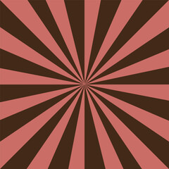 Brown rays background for banner design. Starburst cartoon style. Vector illustration.