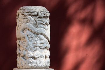 The marble railing with the dragon carved in Temple of Heaven
