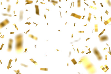 Golden confetti fluttering down in celebration - obrazy, fototapety, plakaty