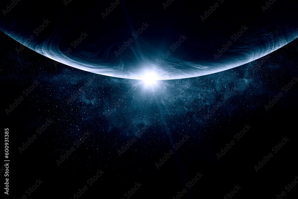 Wall mural image of planet in outer space.