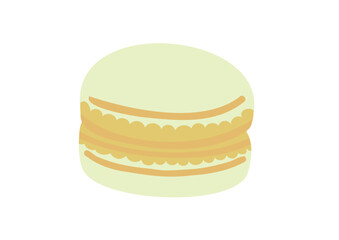 かわいいホワイトのマカロン.