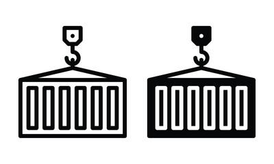 Container icon with outline and glyph style.