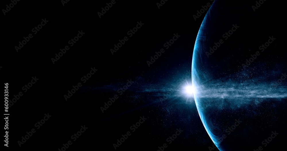 Poster image of outer space. . mixed media