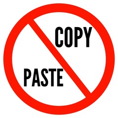 No copy paste icon or forbidden copy paste icon 