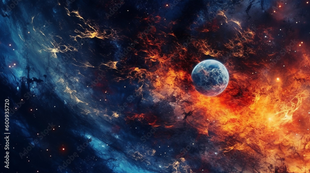 Wall mural generative ai, an abstract background image with a cosmic theme