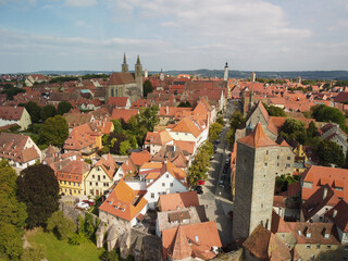 Obraz premium Rothenburg ob der Tauber aerial panoramic view. region of Bavaria, Germany.