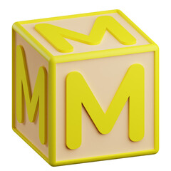 3D M Letter Illustration